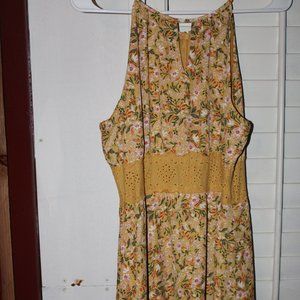 Yellow floral halter dress